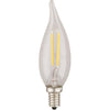 Lenawee 2W Filament Candle Flame Tip E12 2700K Light Bulb, Clear