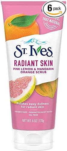 St. Ives Radiant Skin Pink Lemon and Mandarin Orange Face Scrub 6 oz (Pack of 6)