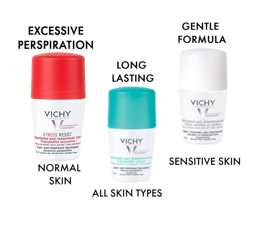 Vichy Laboratories 48 Hour Soothing Anti-Perspirant Deodorant for Women Deodorant Roll-On, 1.69 Oz