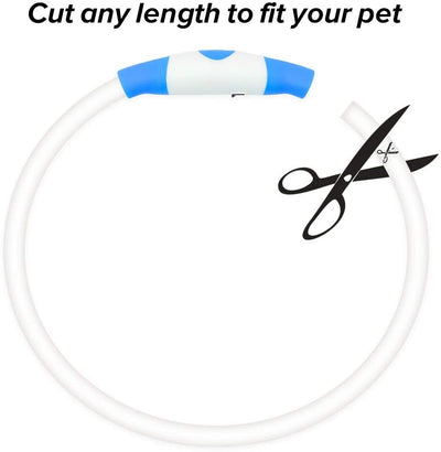 Silicone Cuttable LED Illuminated USB Rechargeable Dog Collar - Red