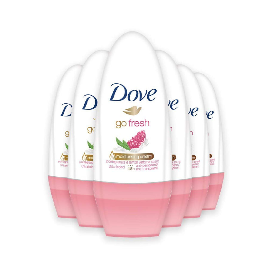 Dove Go Fresh Roll-On Deodorant with Pomegranate and Lemon-Verbena Scent (6 x 50 ml)