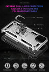 iPhone 13  Case with Kickstand, Heavy Duty Military Grade Protection Phone Case, Built-in 360° Rotate Ring Stand, Shockproof Full Body Rugged Case（Silver）