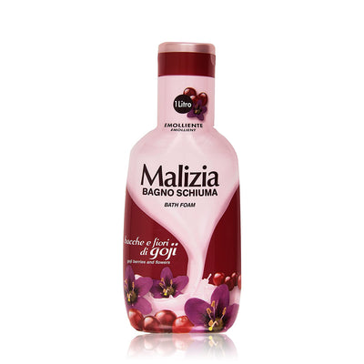 Malizia Bath Foam - Goji Berries and Flowers Scent 33.8oz/1000ml [Made in Italy]