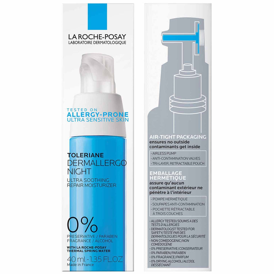 La Roche-Posay Toleriane Dermallegro Night Cream for Face Intense Soothing Moisturizer with Vitamin E, Allergy Tested, for Sensitive Skin, Formerly Toleriane Ultra Night