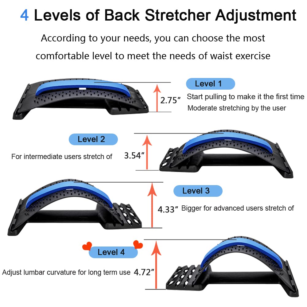 Back Massager Lumbar Support Stretcher Spinal Board Back Stretcher Lower  and Upper Muscle Pain Relief for Herniated Disc