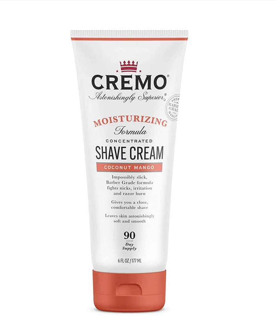 Cremo Moisturizing Shave Cream, Superior Ultra-Slick Shaving Cream for Women Fights Nicks, Cuts and Razor Burn, Cremo Coconut Mango, 6 Fl Oz