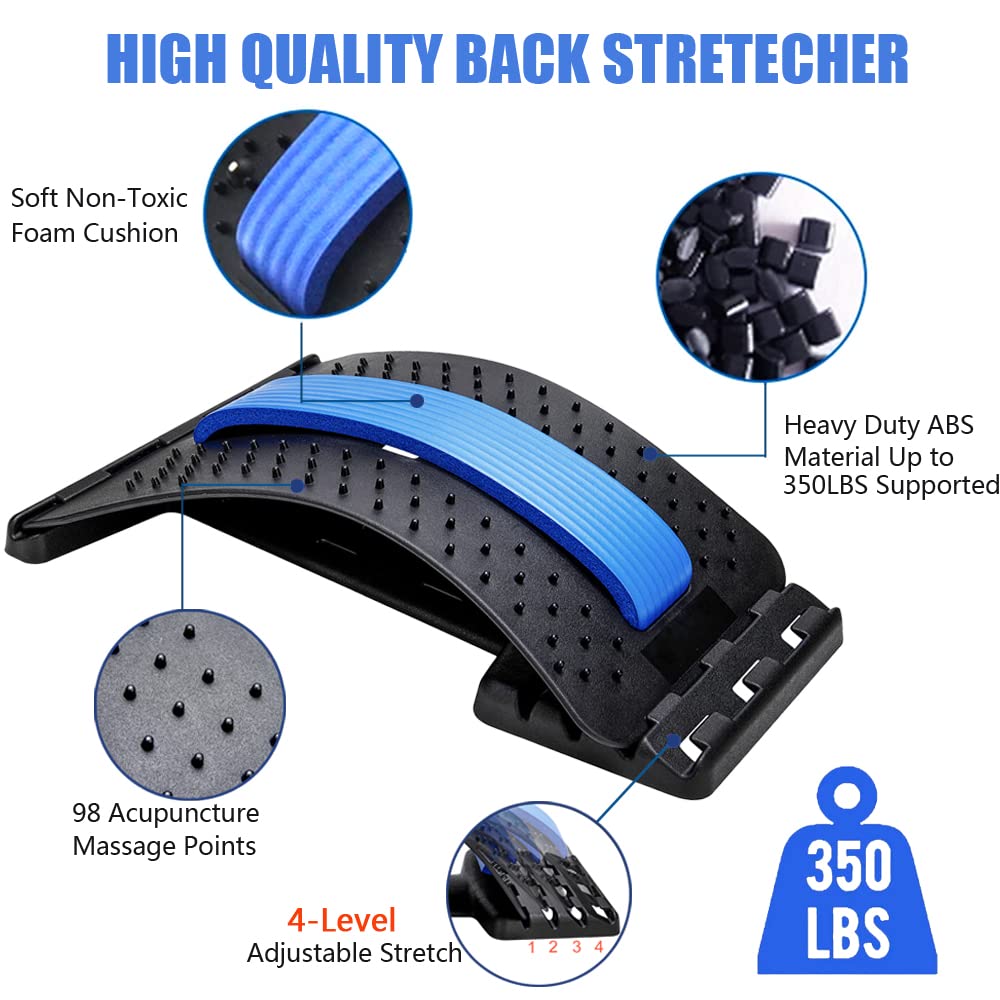 Back Stretcher, Lumbar Back Pain Relief Device, Multi-Layer Back Massager