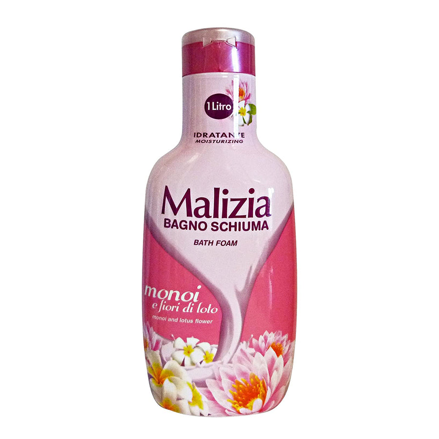 Malizia Bath Foam - Monol and Lotus Flower Scent 33.8oz/1000ml [Made in Italy]