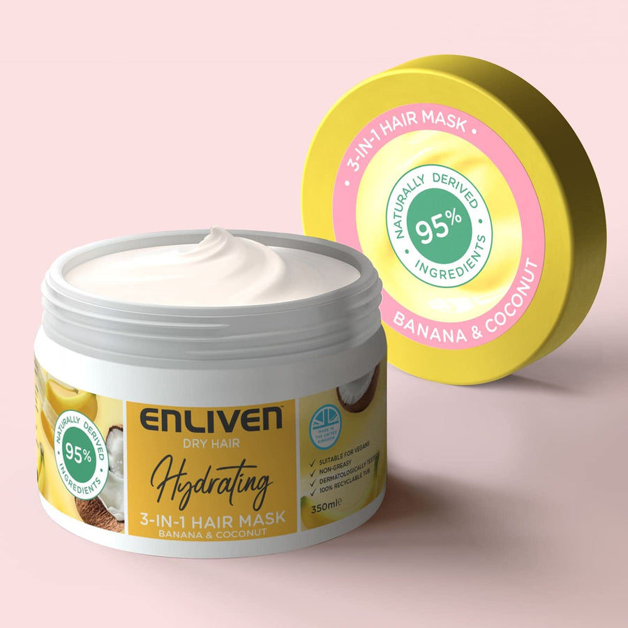 Enliven Dry Hair Hydrating 3-IN-1 Hair Mask Banana & Coconut | 350ml