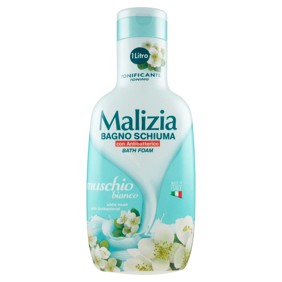 Malizia Bath Foam - White Musk Scent 33.8oz/1000ml [Made in Italy]