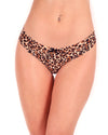 Dalia Silk Seamless Thong Underwear - Leopard
