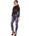 Jocelyn Distressed Skinny Jean - Navy