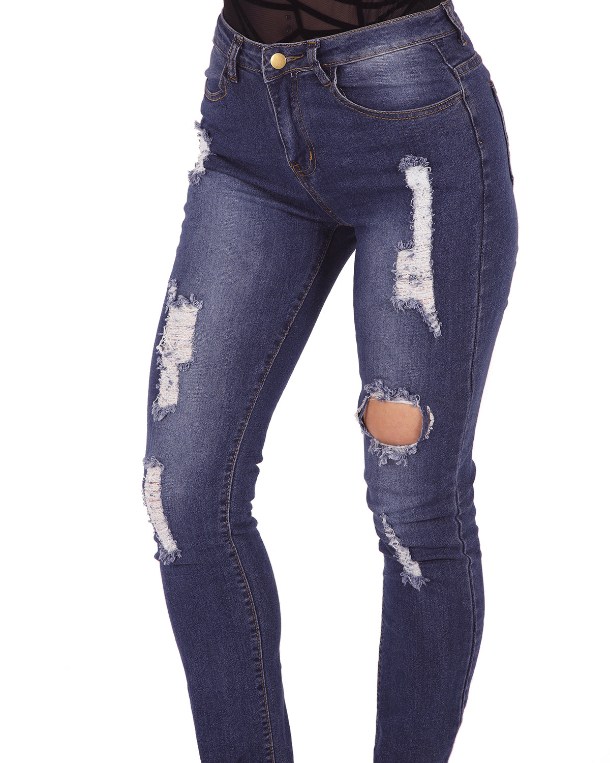 Jocelyn Distressed Skinny Jean - Navy