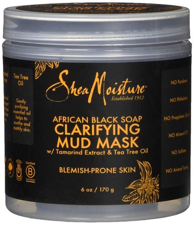 SHEA MOISTURE African Black Soap Clarifying Mud Mask, 6 Ounce