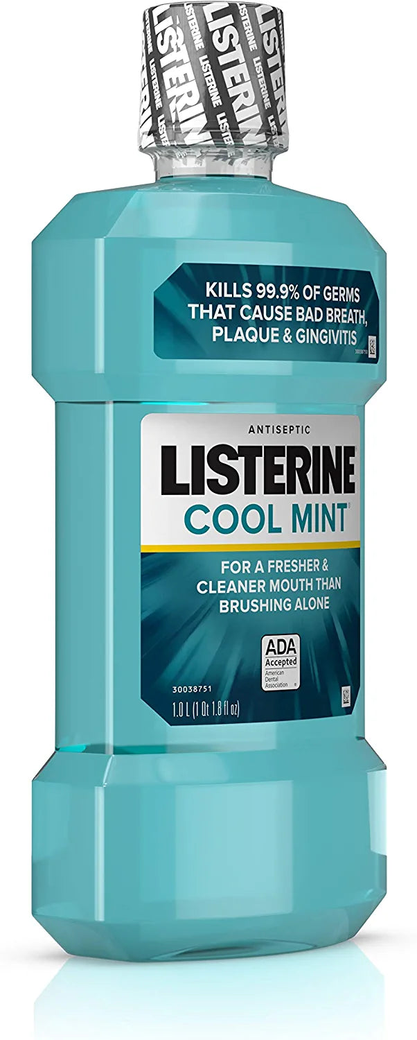 Listerine Cool Mint Antiseptic Mouthwash for Bad Breath, Plaque and Gi -  Fulfillment Center