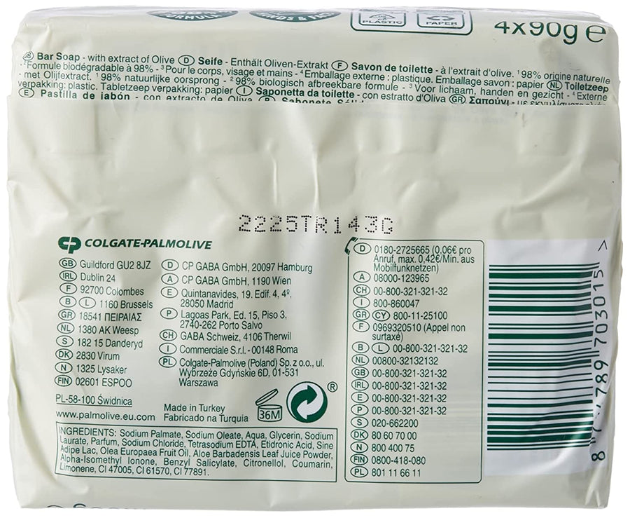 Palmolive Naturals - Moisture Care Olive & Milk soaps (Pack of 4)