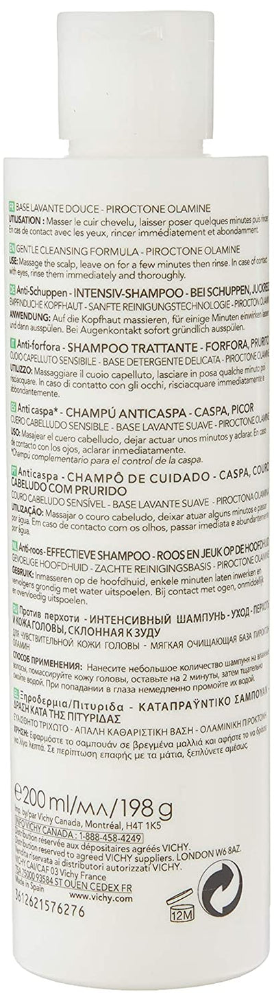 VICHY Dercos Anti-Dandruff Sensitive Shampoo 200 ml (Pack of 1)