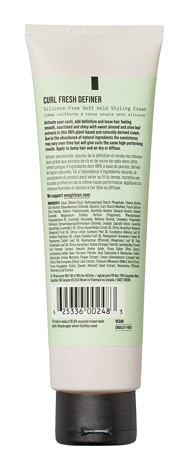 AG Care Curl Fresh Definer Silicone-Free Soft-Hold Styling Cream, 6 Fl Oz