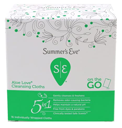 Summers Eve Cleansing Cloths 16 Count Aloe Love (6 Pack)