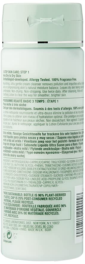 Clinique Liquid Facial Extra Mild Soap For Very Dry To Dry Skin