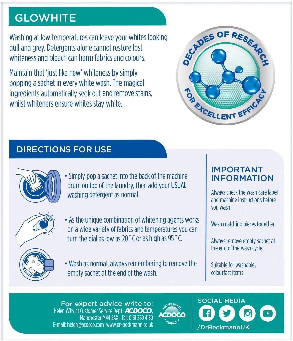 Dr Beckmann Glowhite Intensive Whitening 3 X 40G Sachets