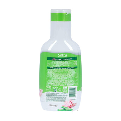 Malizia Bath Foam - Bio Aloe and Magnolia Scent 33.8oz/1000ml [Made in Italy]