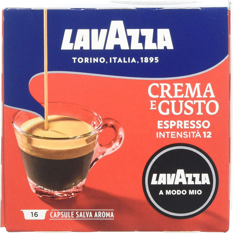 Lavazza A Modo Mio Crema E Gusto Espresso Capsules Coffee Machine 16 Pods 1 Box