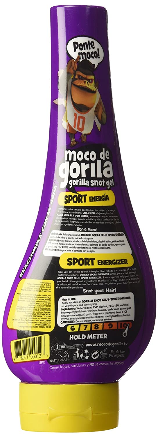Moco de Gorila Sport Hair Gel | Energizing Hair Styling Gel for Extreme Long-lasting Hold, Gorilla Snot Gel is the Ultimate Hair Gel to Energize any Hairstyle; 11.9 oz