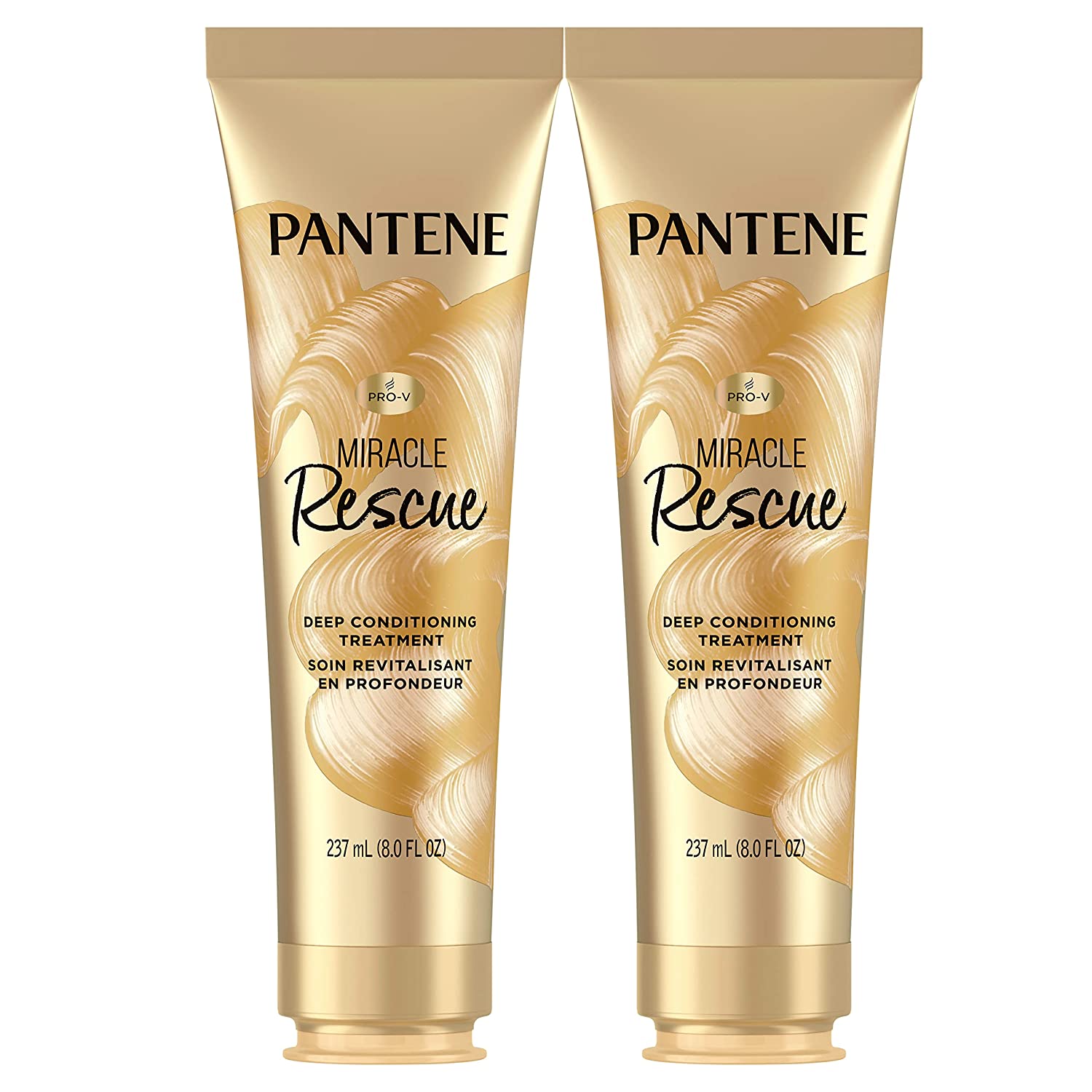 Pantene Hair Mask, Miracle Rescue Deep Conditioning Treatment, Hydrate Dry Hair, Pack of 2, 8 Oz Each