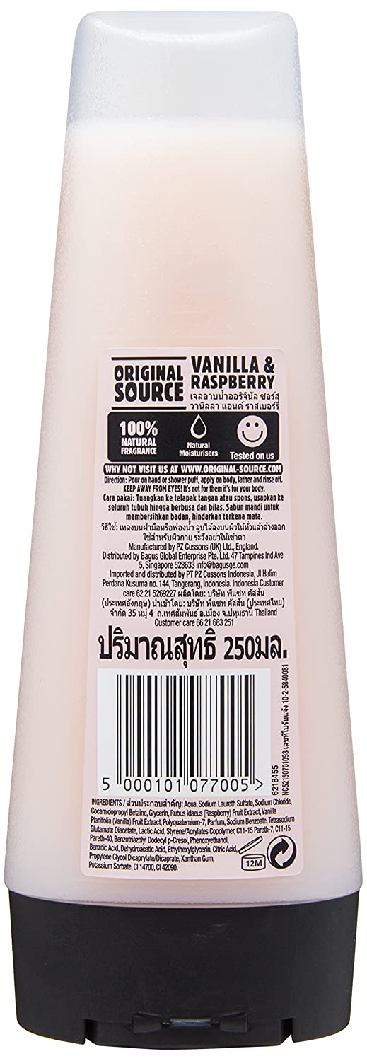 Cussons Vanilla Milk and Raspberry Original Source Shower Gel