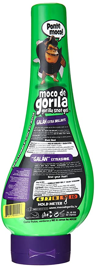 Moco de Gorila Galan Hair Gel | Extra Brillante Hair Styling Gel for Extreme Long-lasting Hold, Gorilla Snot Gel is the Ultimate Hair Gel to bring Shine to any Hairstyle; 11.9 oz Squizz Bottle