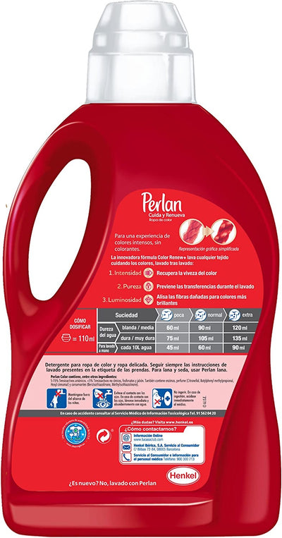 Perlan Cares and Renew Detergent Liquid Color Clothes – 1250 ml