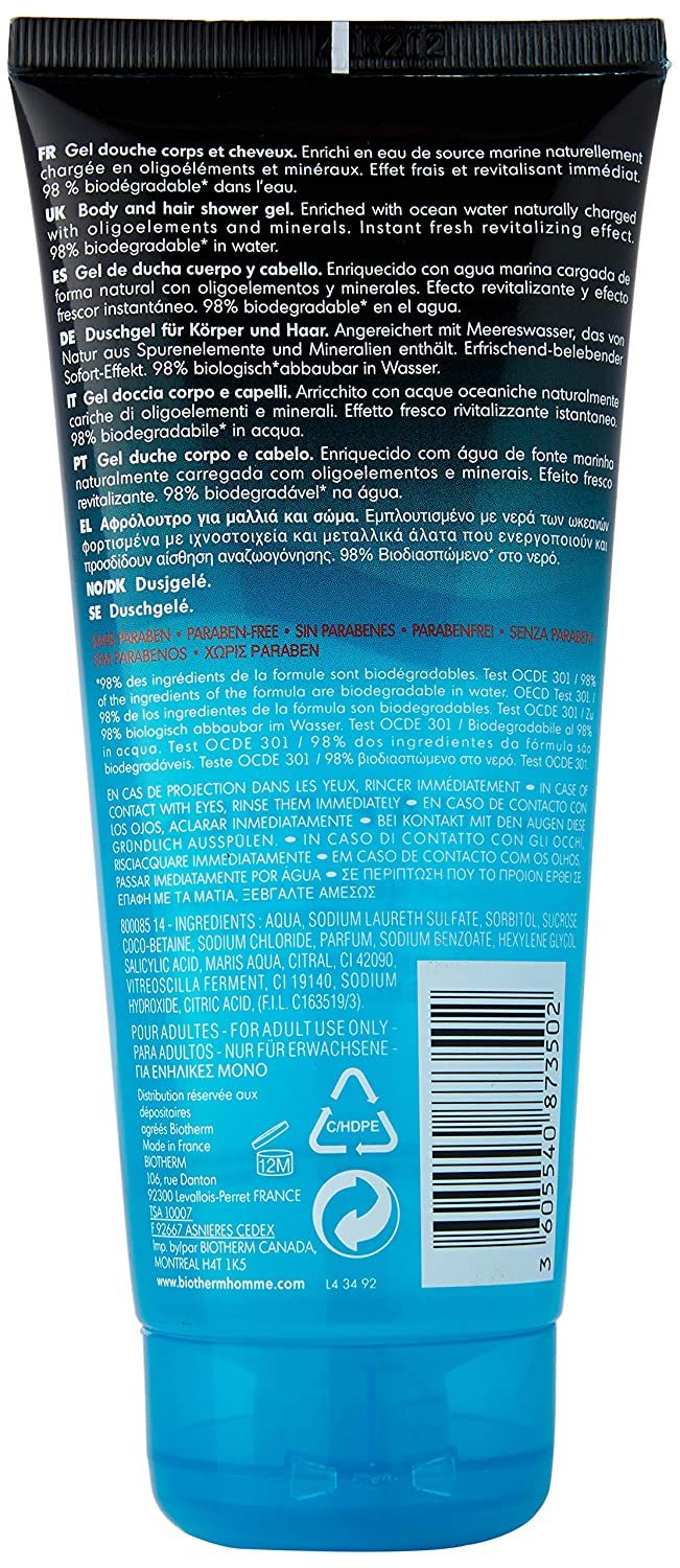 Biotherm Homme Aquafitness Shower Gel - 200ml/6.76oz