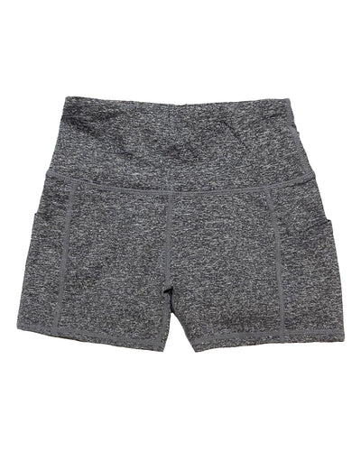 Calcao High Waist Yoga Shorts With Pocket - Heather Grey