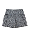 Calcao High Waist Yoga Shorts With Pocket - Silver/Grey