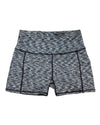 Calcao High Waist Yoga Shorts With Pocket - Silver/Grey