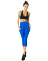 High Waisted Yoga Capri Leggings - Sky Blue - Savoy Active