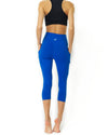 High Waisted Yoga Capri Leggings - Sky Blue - Savoy Active