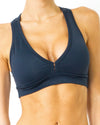 Helo Racerback V-Neck Athletic Sports Bra - Black - Savoy Active