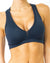 Helo Racerback V-Neck Athletic Sports Bra - Black