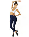 High Waisted Yoga Leggings - Navy Blue - Savoy Active