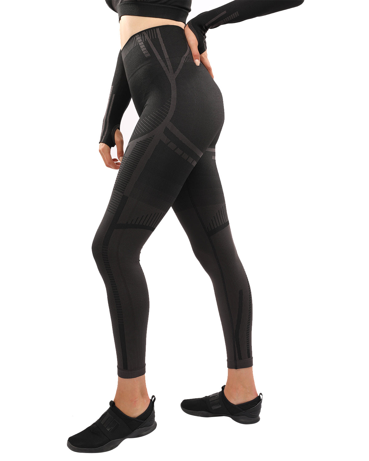 Decata Seamless Leggings - Black & Brown