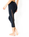 L'espace Low-Waisted Capri Leggings with Mesh Panels and Reflective Strips - Savoy Active