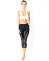 L'espace Low-Waisted Capri Leggings with Mesh Panels and Reflective Strips - Savoy Active