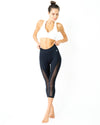 L'espace Low-Waisted Capri Leggings with Mesh Panels and Reflective Strips - Savoy Active