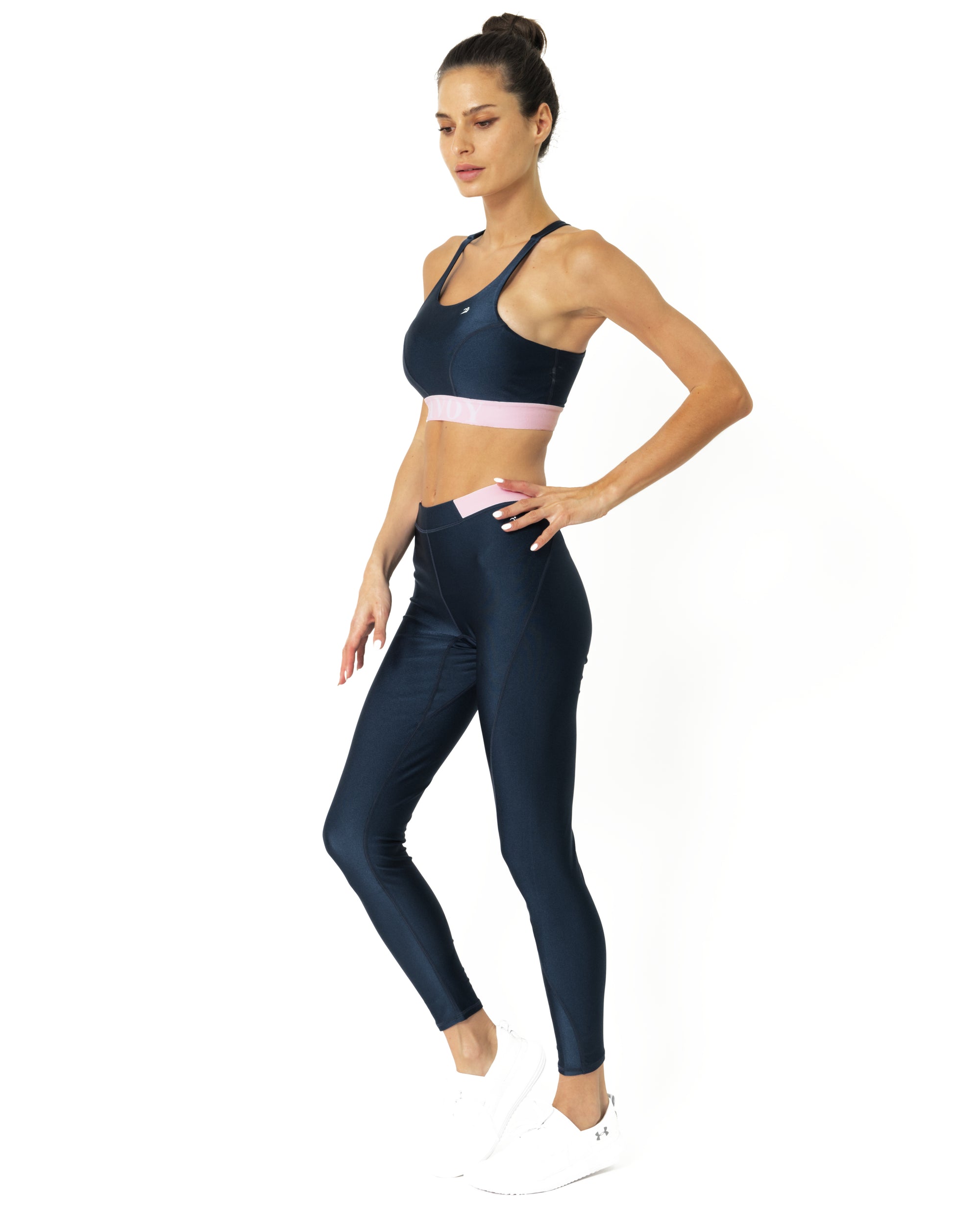 Hudson Two Piece Workout Set - Sports Crop Bra and Mid Rise Leggings - Savoy Active