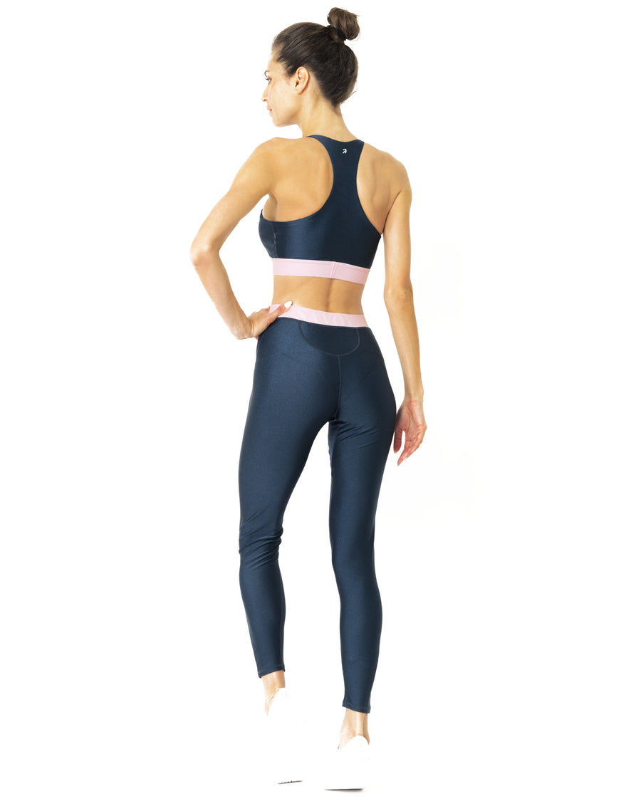 Hudson Two Piece Workout Set - Sports Crop Bra and Mid Rise Leggings - Savoy Active