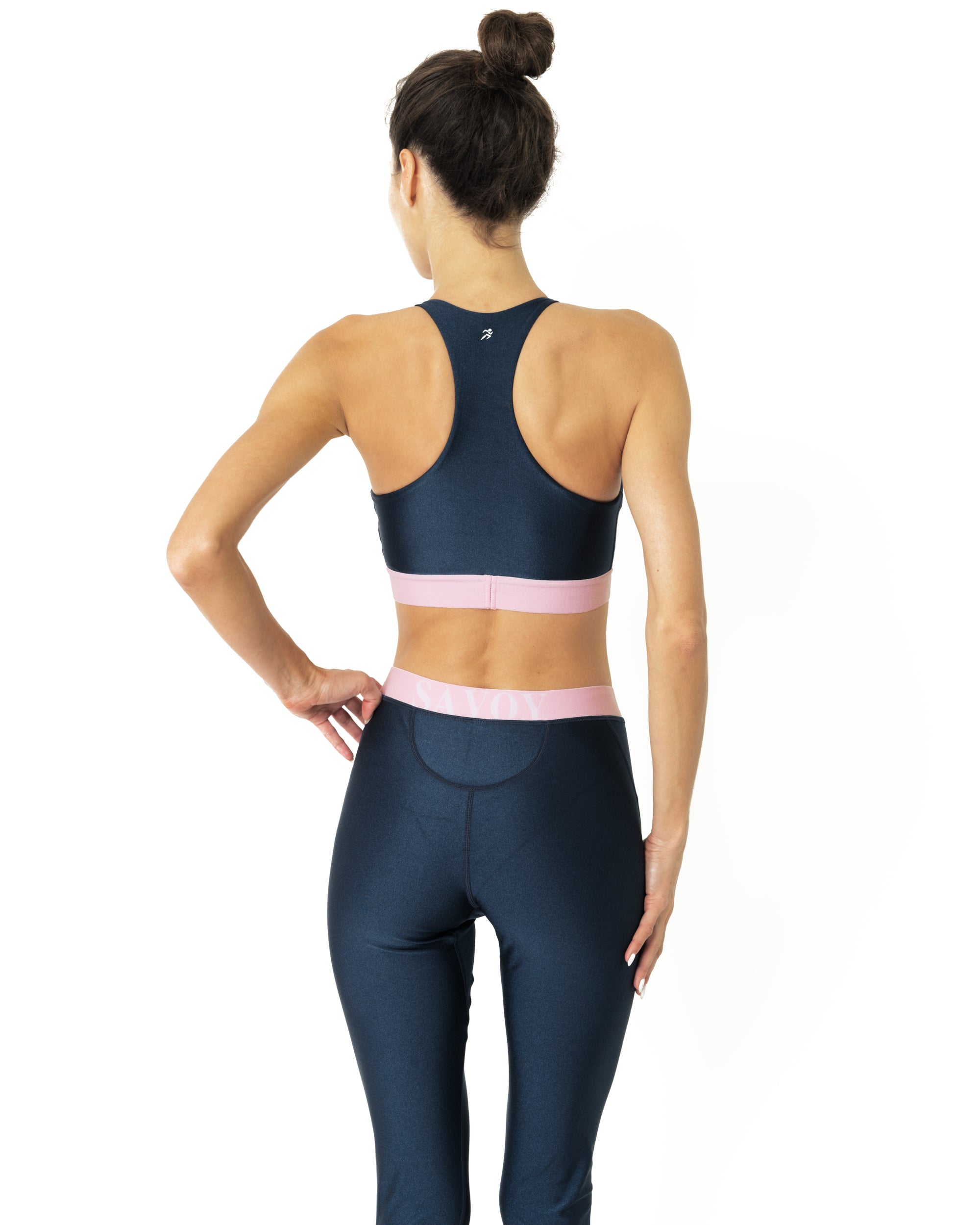 Hudson Two Piece Workout Set - Sports Crop Bra and Mid Rise Leggings - Savoy Active