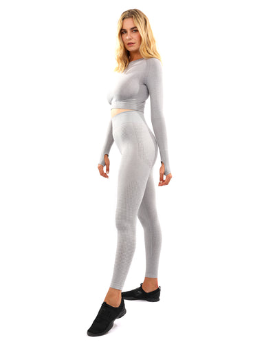 Fratessa Seamless Leggings & Sports Top Set - Grey