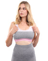 Graca Seamless Sports Bra - Grey with Pink & White